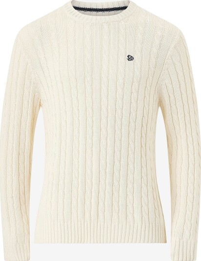 Superdry Genser Cotton Cable Knit Crew Beige
