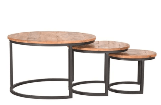 Trend Collection Salongbordsett S/3 Mangotre Natur 70 cm