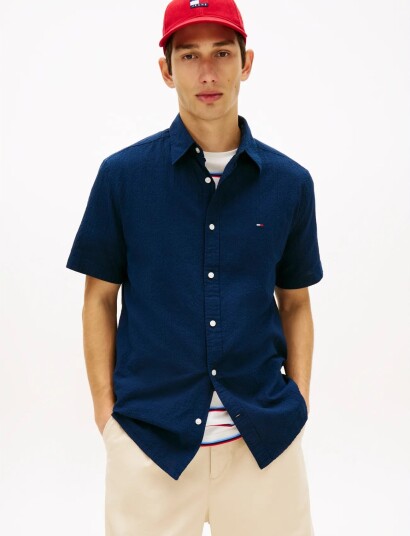 Tommy Jeans Tjm Reg Seersucker Shirt Ext Navy XS