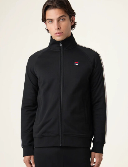 FILA Biella Regular Taped Pique Track Jacket - Black - S FILA Biella Regular Taped Pique Track Jacket - Black - S