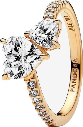 Pandora 14K Gold-Plated Ring With Clear - CLEAR - 44