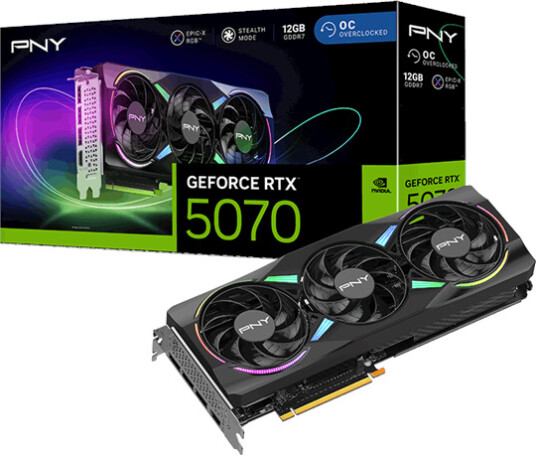 PNY GeForce RTX 5070 Epic - 12GB GDDR7 RAM - Grafikkort