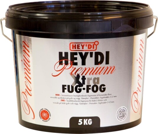 Heydi Premium Xtra Lysgrå 5kg Fugem