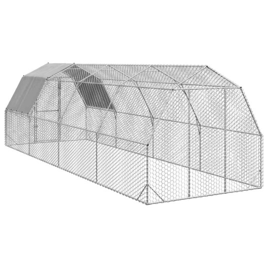 Kyllingløp Med Tak 2.5X8X2.25 M Galvanisert Stål Kyllingløp Med Tak 2.5X8X2.25 M Galvanisert Stål