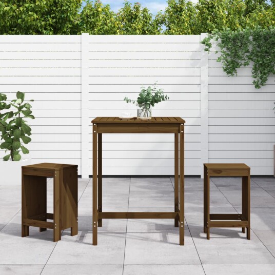 Hagebarsett 3 deler honningbrun heltre furu 3157736