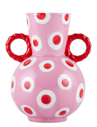 Que Rico Vase - Rosalía - Dancing Dots - Pink - 19.5 CM Que Rico Vase - Rosalía - Dancing Dots - Pink - 19.5 CM