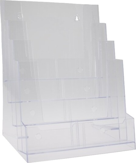 Brochure Holder Bnt 1/3 A4 4 Rum Til Bord/Væg Transparent Brochure Holder Bnt 1/3 A4 4 Rum Til Bord/Væg Transparent