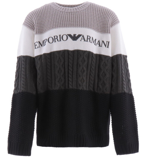 Giorgio Armani Emporio Armani Genser Akryl/Ull Striper Beige Emporio Armani 10 år 140 Genser Grønn Hvit Svart