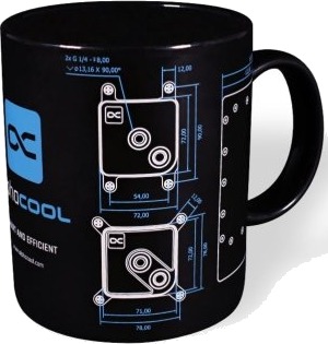 Alphacool 13731 Single/Enkelt 0,375 L Sort Blå Hvit Keramisk Krus Universell