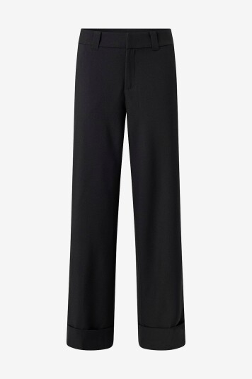 Gina Tricot Bukser Mid Waist Wide Svart
