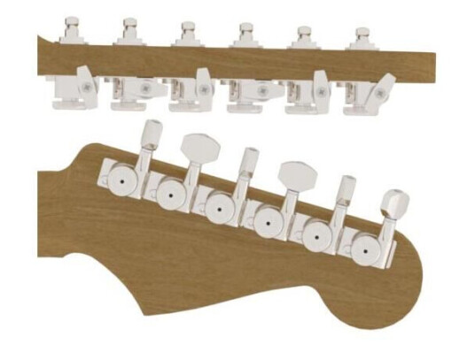 Hipshot Guitartunerupgrade Kit 6inl Grip-Lock Closed, Trebside, Stag,Nk