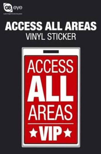 Access All Areas Vip Vinyl Sticker