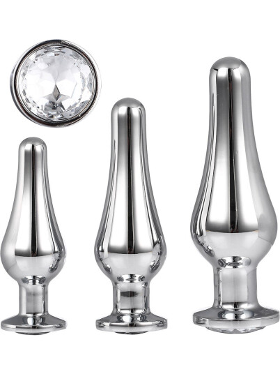 DreamToys Dream Toys Gleaming Love Pleasure Plug Set sølv DreamToys Dream Toys Gleaming Love Pleasure Plug Set sølv