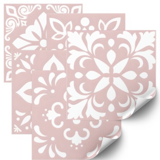 Selvklebende fliser Rosa / 24 stk