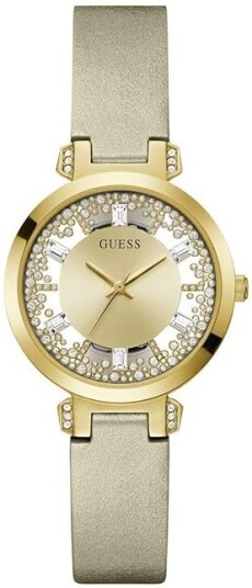 Guess Dameklokke GW0535L4 Dress Gull/Lær Ø38 mm