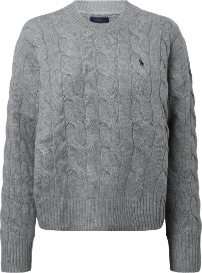 Polo Ralph Lauren Cable Knit Wool Cashmere Sweater LIGHT VINTAGE HEA XS Polo Ralph Lauren Cable Knit Wool Cashmere Sweater LIGHT VINTAGE HEA XS