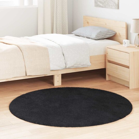  Flossteppe med lang luv NAVARRA svart 120x120 cm polyester 8721158558886