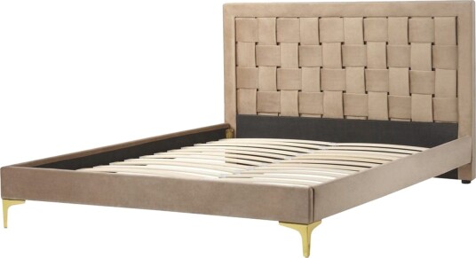 Seng med lamellramme Limoux Taupe 140x200 cm
