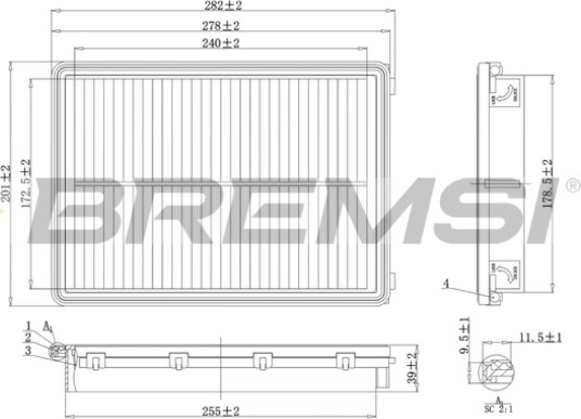 Luftfilter BREMSI FA1589