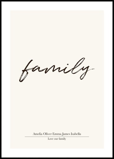Minimalist Family Names Plakat Plakat / 50x70cm