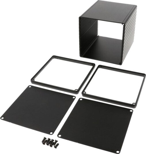 Hammond Electronics 1455Ns1201bk Universal Kapsling 120 X 103 X 103 Aluminium Ekstrudert Sort 1 Stk