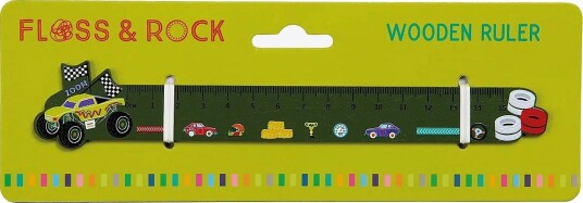 Floss & Rock Wooden Ruler Cars RED 30X4X1