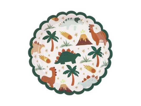 6 stk Dinosaur Papptallerkener 18 cm 6 stk Dinosaur Papptallerkener 18 cm