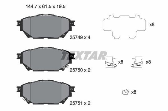 Bremseklosser TEXTAR 2574901 Bremseklosser TEXTAR 2574901