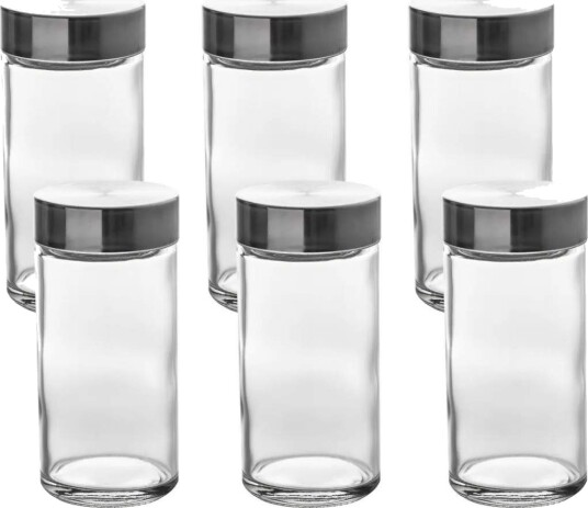 Krydderbokser av glass 6 stk Krydderbokser av glass 6 stk
