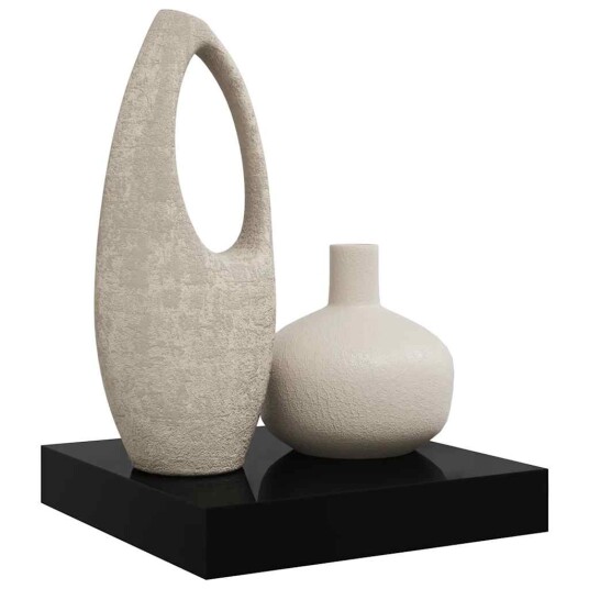 vidaXL Flytende vegghylle h?yglans svart 23x23,5x3,8 cm MDF