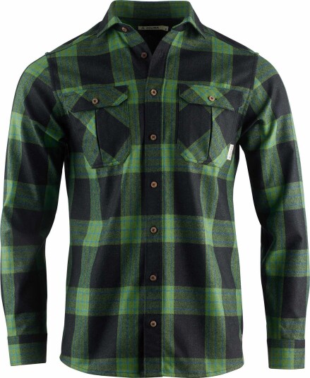 Aclima Men's ReBorn Woolshirt Check Dark Grey/Green Check Dark Grey / Green M
