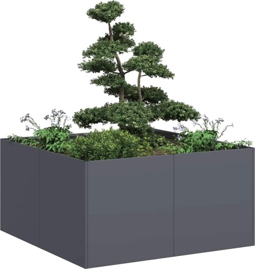 vidaXL Plantekasse antrasitt 80x80x40 cm kaldvalset stål