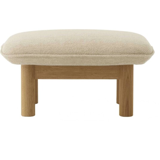 Audo Copenhagen Brasilia Ottoman Natural Oak Bouclé 02 Beige