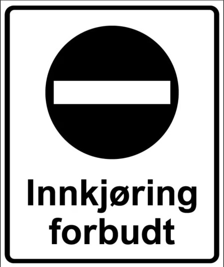 Innkjøring Forbudt 50x60 cm Reflekterende