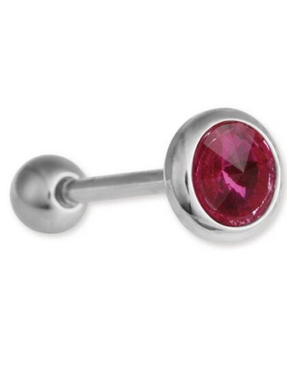 Single Pink Diamond Tungepiercing