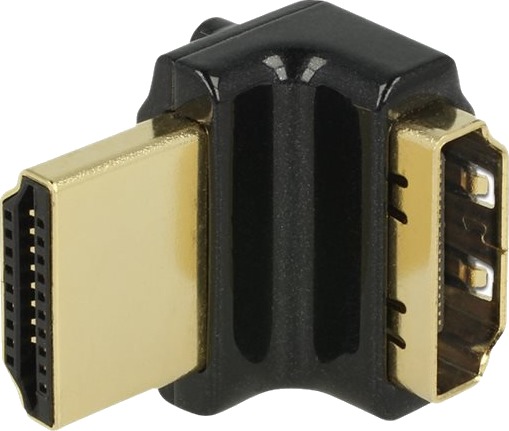 Delock Vinklet HDMI-adapter med 4K Støtte, Svart - 90° Kontakt
