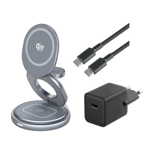 Dacota Platinum Qi2 25 W 3 i 1 magnetisk sammenleggbar lader