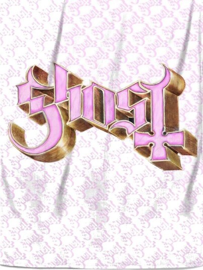 Rocksax Ghost Pink Logo Sherpa Fleece Blanket 60 in x 80 in 78899437