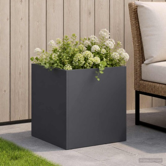 vidaXL Hageblomsterpotte Antrasitt 25 x 25 x 25 cm Kaldvalsestål