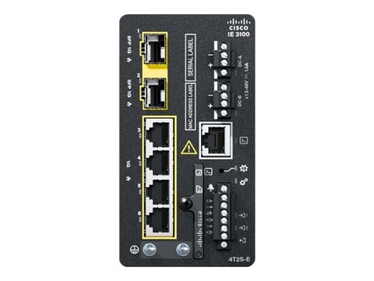 Cisco Catalyst Ie3100 Rugged Series Network Essentials Switch Styrt 4 X 10/100/1000 + 2 X Gigabit Sfp Din Skinnemonterbar