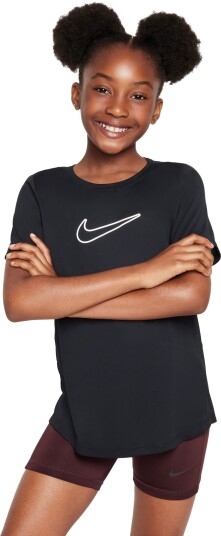 Nike Dri-FIT One Fitted Short Sleeve Jente Black/White M (10-12) Nike Dri-FIT One Fitted Short Sleeve Jente Black/White M (10-12)