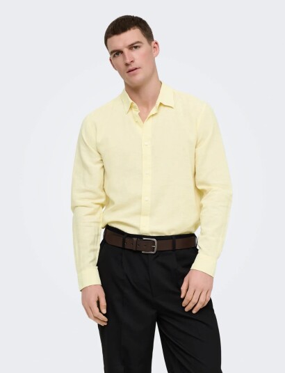 ONLY & SONS Onscaiden Life Ls Solid Linen Blend Noos Yellow S ONLY & SONS Onscaiden Life Ls Solid Linen Blend Noos Yellow S