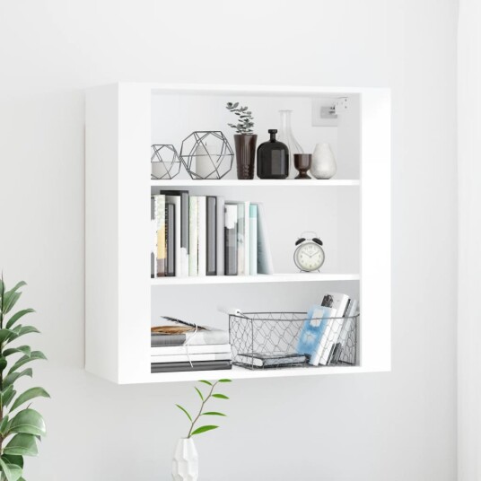 vidaXL Veggskap hvit 80x33x80 cm konstruert tre