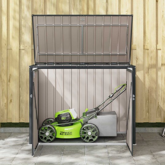 vidaXL Hage Lagringsboks Svart 151,5 x 82 x 110,5 cm Stål vidaXL Hage Lagringsboks Svart 151,5 x 82 x 110,5 cm Stål