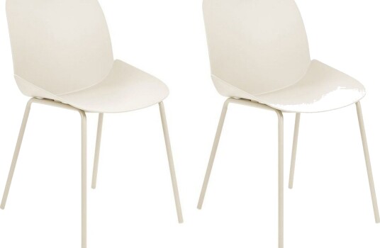 Matsalsstol Beliani Milaca set om 2 Beige -