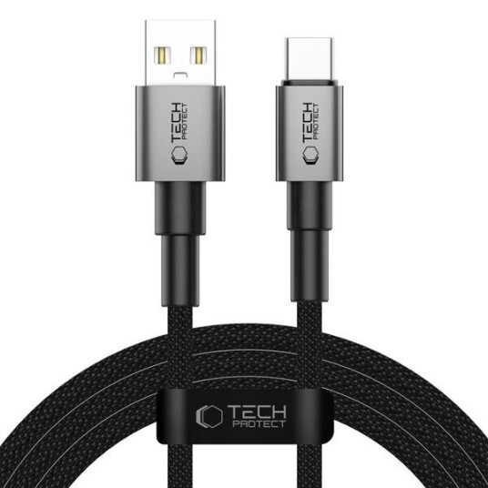 Tech Protect UltraBoost DNA USB A / USB C kabel 15W/3A 200 cm   grå