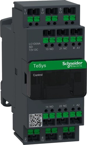 Schneider Electric Kontaktor Deca 9A 3P 72V DC Snap-in, LC1D09ASD