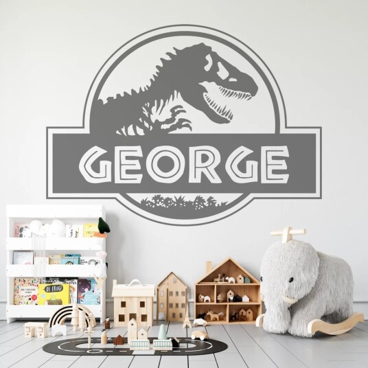 Veggklistremerker Jurassic Park Dinosaur / Personalized / Gjennomsiktig