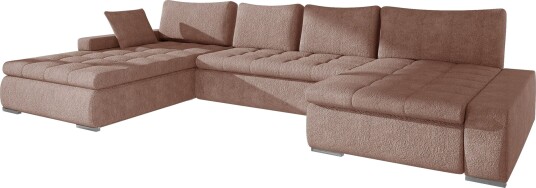 Cillo 5 seters U formet sovesofa med dobbeltdivan rosa Cillo 5 seters U formet sovesofa med dobbeltdivan rosa