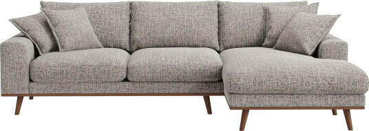 Copenhagen Premium 4 personers Højrevendt L formet Dyb Divansofa i Chenille Grå Copenhagen Premium 4 personers Højrevendt L formet Dyb Divansofa i Chenille Grå
